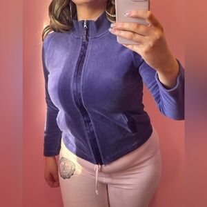 y2k velour full zip sweatshirt